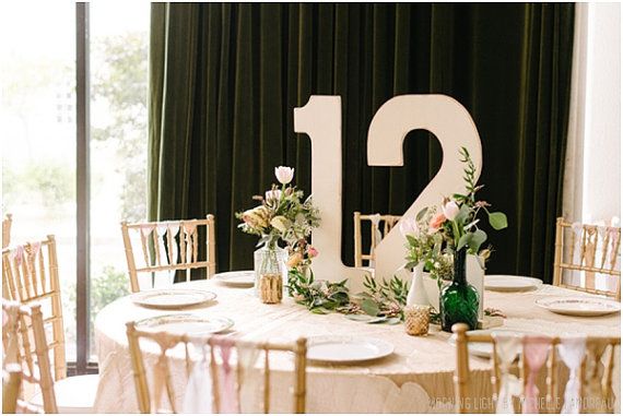 Wedding - Large Table Numbers - Gold 