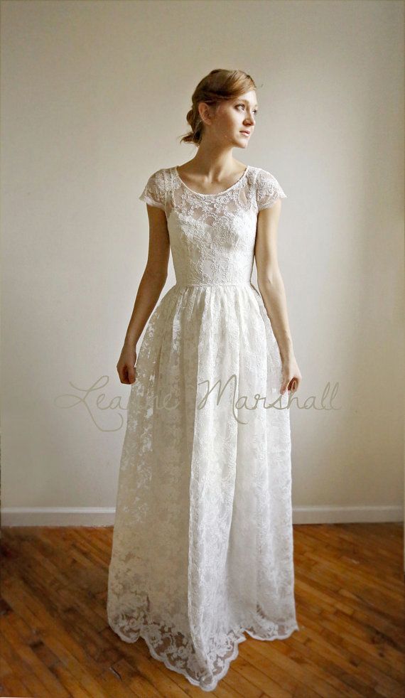 زفاف - ايلي طويل - 2 قطعة، الرباط والقطن فستان الزفاف - السعر ستزيد عدد يوم 20 مارس