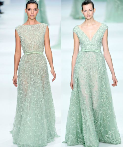 Wedding - Mint Elie Saab Couture Dress 