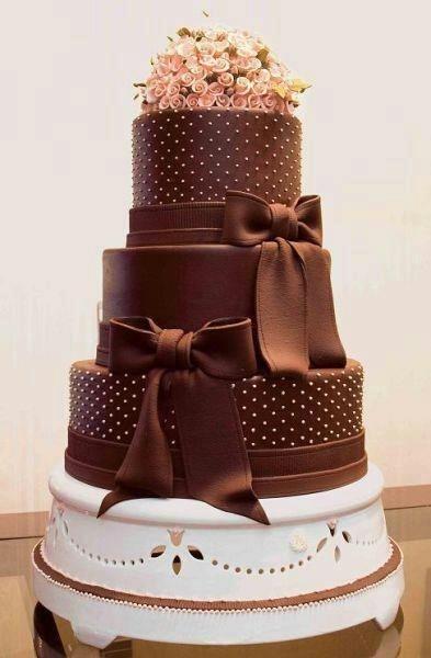 زفاف - الشوكولاته البني كعكة الزفاف!