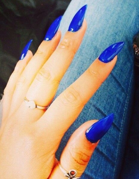 Hochzeit - Blau Stiletto Nails!