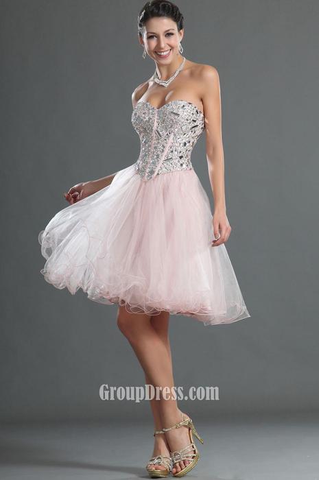 زفاف - Beaded Bodice A-line Short Prom Dress
