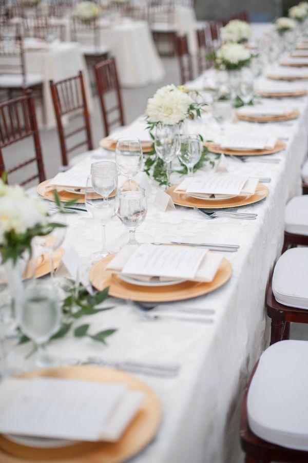 Wedding - Gold And Cream Reception Table Decor