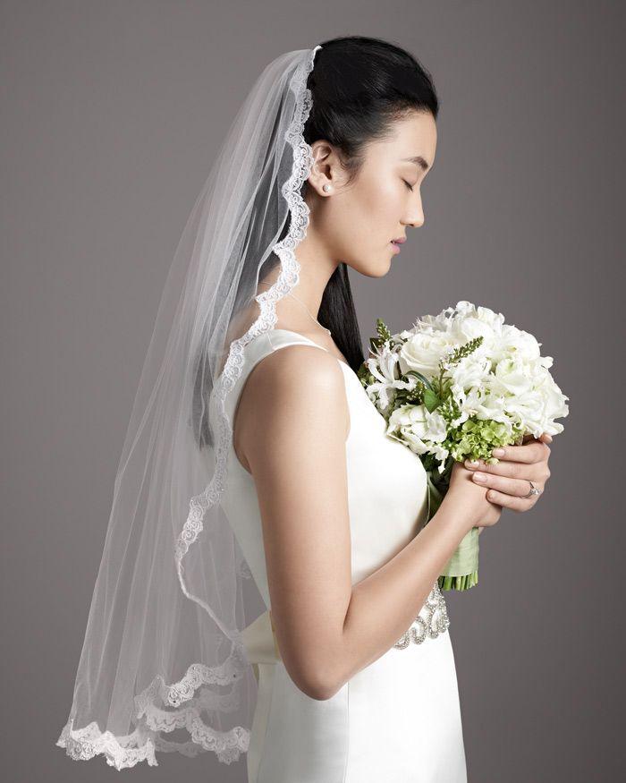 Wedding - Classic Lace-trimmed Veil, Beautiful 