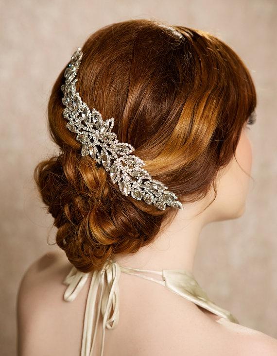 Wedding - Crystal Bridal Headpiece, Rhinestone Headband, Swarovski Crystal Bridal Hair Comb, Wedding Headband, Bridal Hair Accessories - HAYLEY