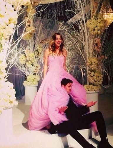 Wedding - Kaley Cuoco Starts The Year Off With A Bang & A Pink Wedding Dress