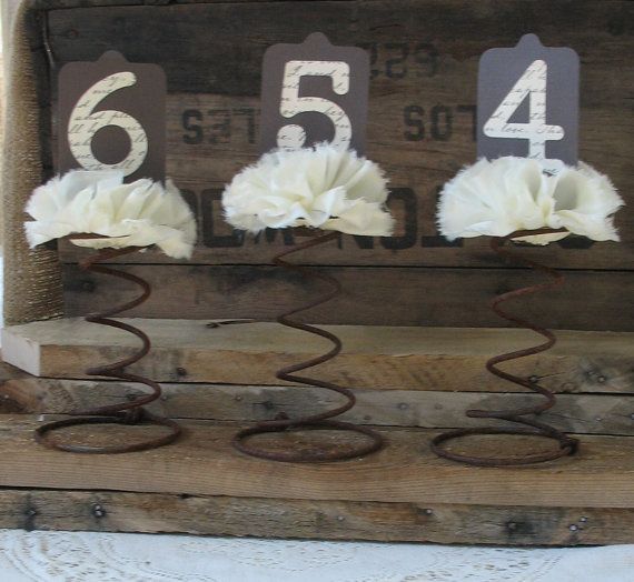 Wedding - WEDDING TABLE NUMBERS Rusty Springs For A Rustic Wedding