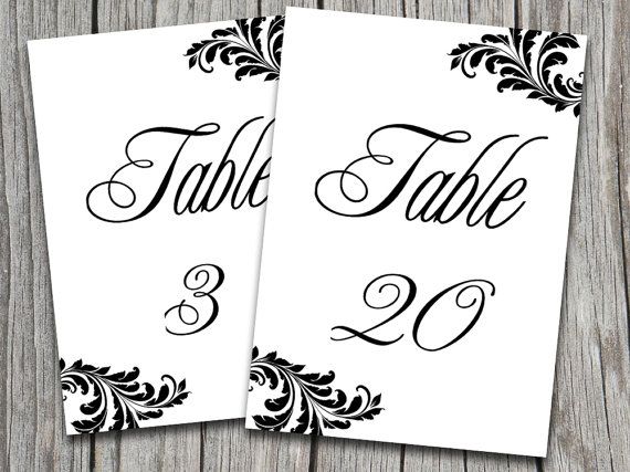 Wedding - Victorian Wedding Table Number Template 