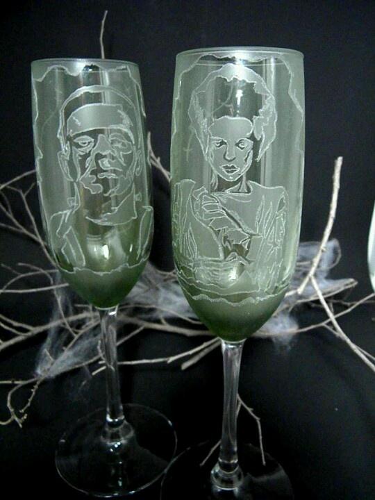 Hochzeit - Hochzeits-Frankenstein und Braut Brille