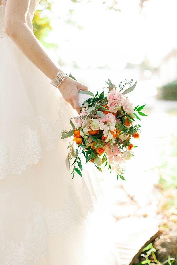 Hochzeit - Rosa und Orange Bouquet