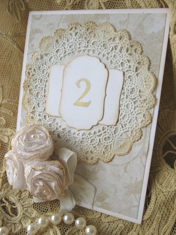 Wedding - Roses And Lace Wedding Table Numbers