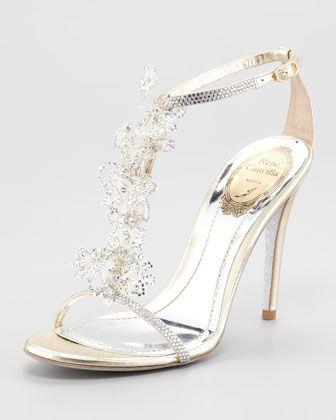 Wedding - Crystal Flower Shoes By Rene Caovilla 