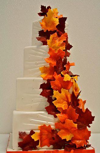 Wedding - Fall Themed Wedding Cake 