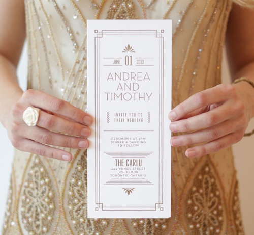 Hochzeit - Art Deco-Einladungen.