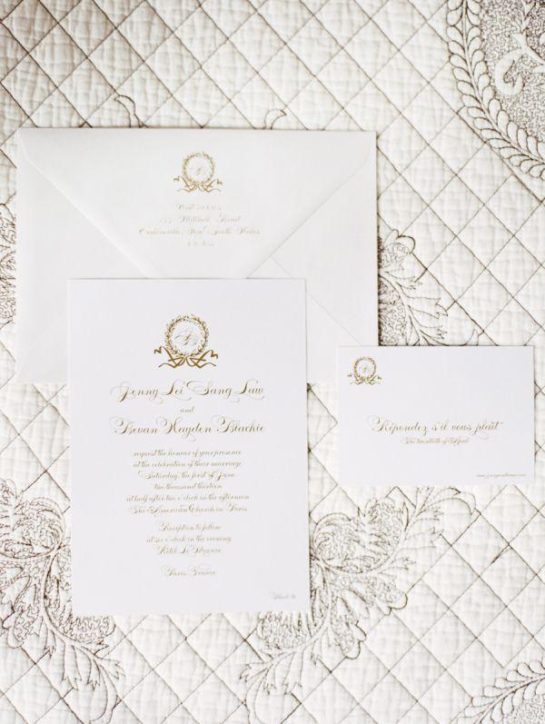 Mariage - Or Invitations de mariage traditionnel