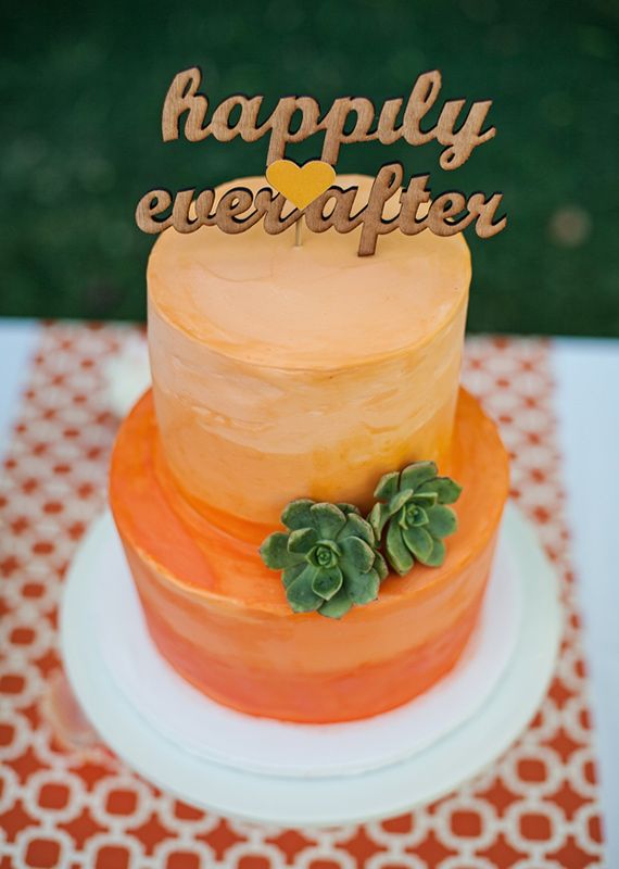 Wedding - Orange Ombre Wedding Cake 