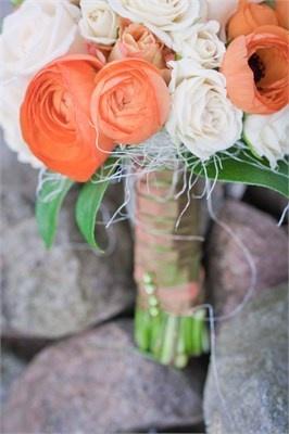 Wedding - Orange Wedding Bouquet 
