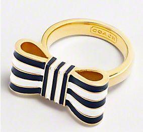 Wedding - Striped Bow Ring 