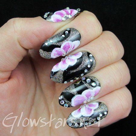 Mariage - # # ongles nailart # # # vernis noir floral