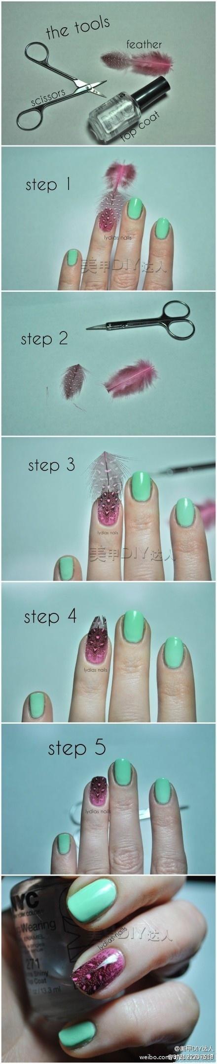 Wedding - Feather Nails Tutorial