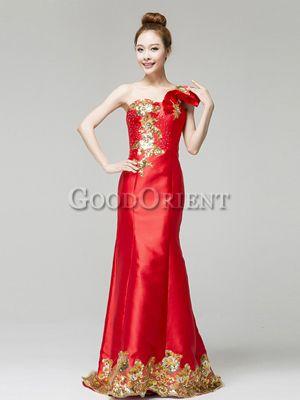 زفاف - من المألوف حورية البحر اللباس الأحمر الصينية