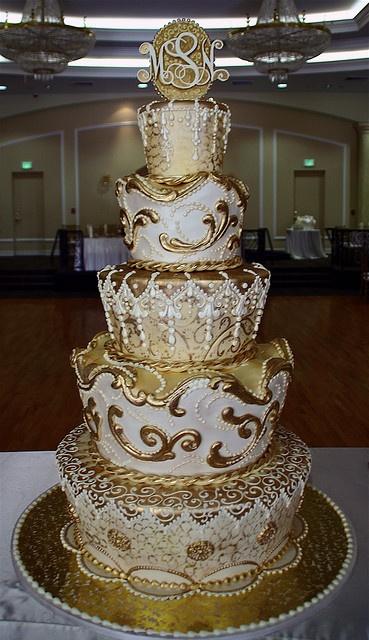 زفاف - كعكة الذهب.