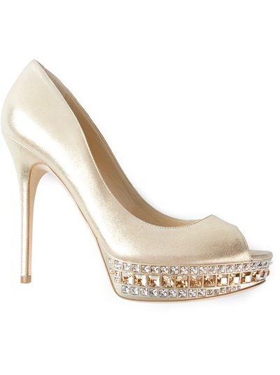 Wedding - JIMMY CHOO Gold And Ivory Wedding Shoe.