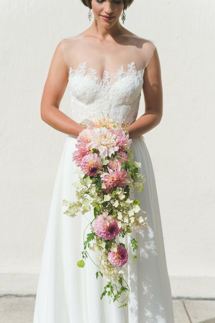 Wedding - Pale Pink And Green Cascade for the beautiful bride.