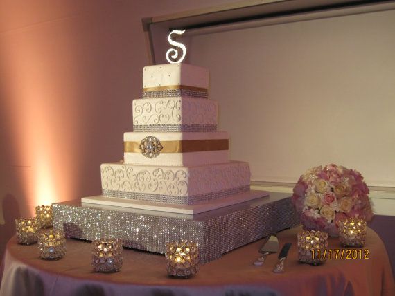زفاف - 14 "الزفاف حجر الراين حامل كعكة