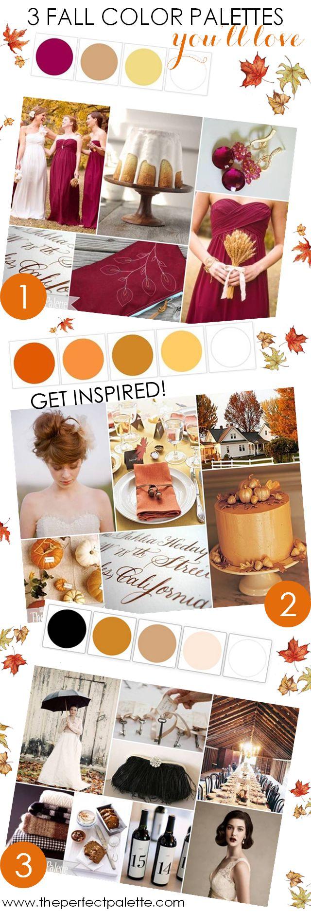 Mariage - 3 palettes de couleurs d'automne vous adorerez