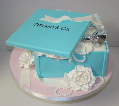 Wedding - Tiffany Engagement Cake 