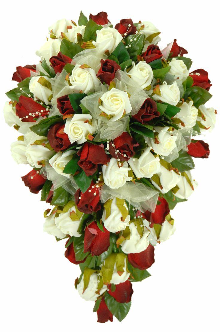 Wedding - Red And White Rose Cascade 