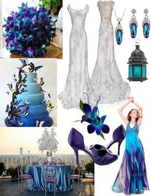 Wedding - Blue Dendrobium Orchids 