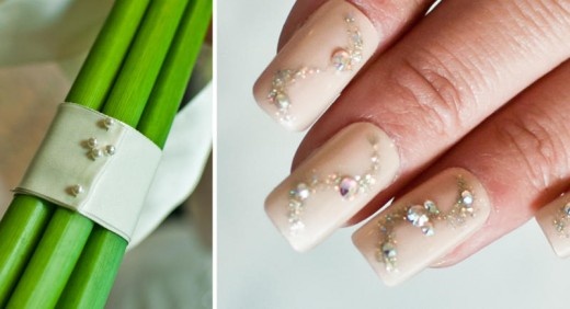 Wedding - Nail art for the wedding ring to look good.