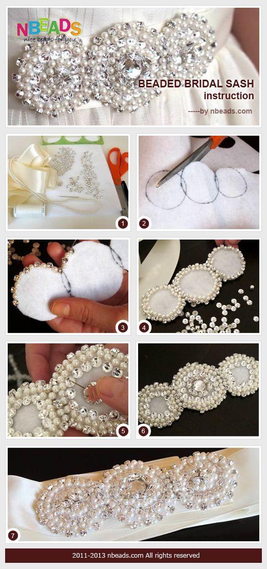 Hochzeit - Perlen Braut Sash