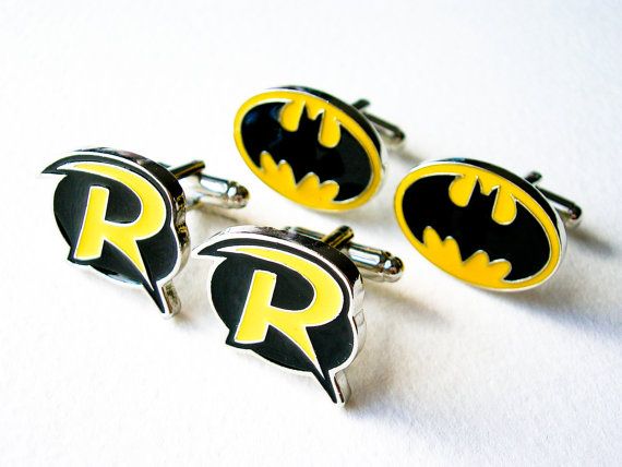 Wedding - Batman And Robin Cuff Links Groom And Best Man - Stainless Steel