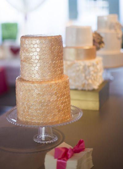 Wedding - Gold Dot Cake 