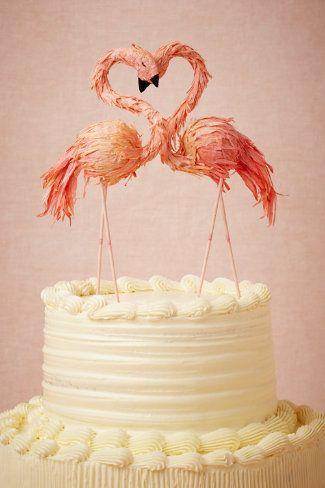 Hochzeit - Flaming Flamingo-Kuchen-Deckel