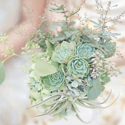 Wedding - All Mint Green Bridal Bouquet 