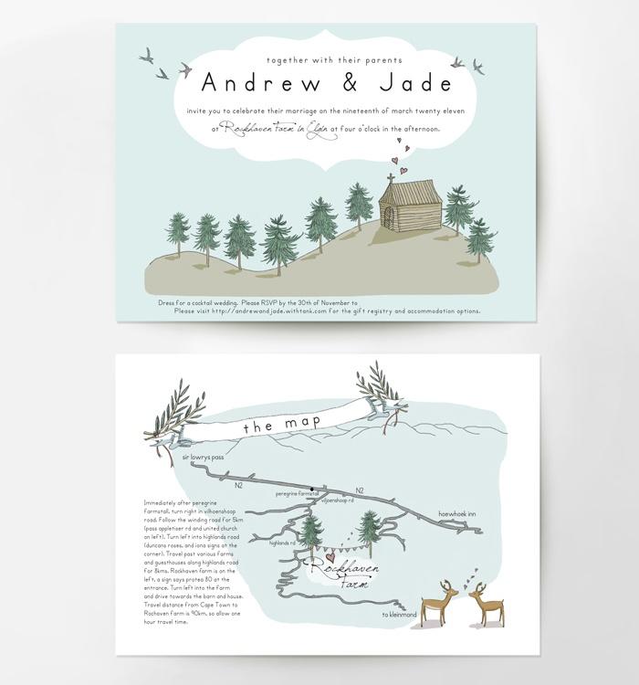 Wedding - Illustrated Wedding Invitations From Me   E