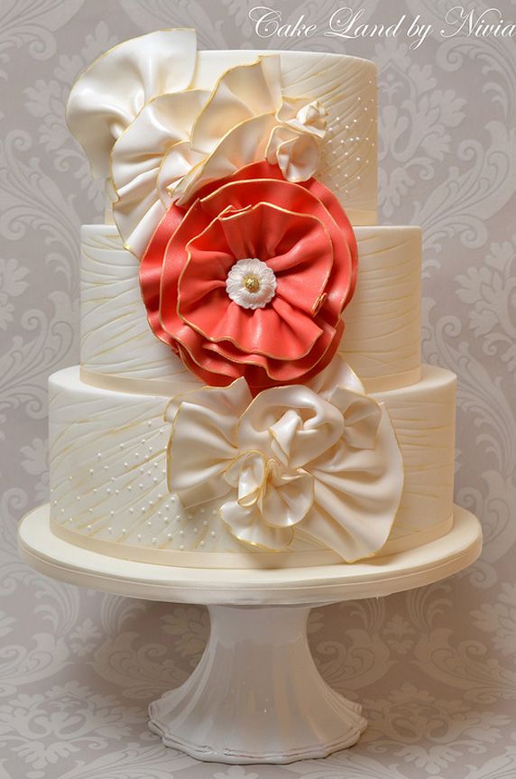 Wedding - Fabric Inspired Wedding Cake 