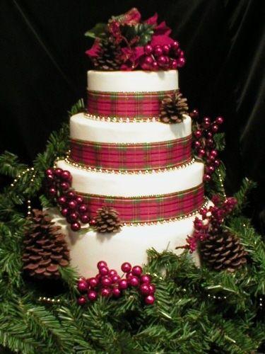 Mariage - Tartan hiver de gâteau de mariage