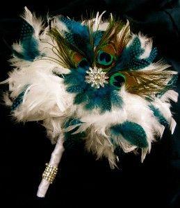 Wedding - Peacock Feather Bouquet 