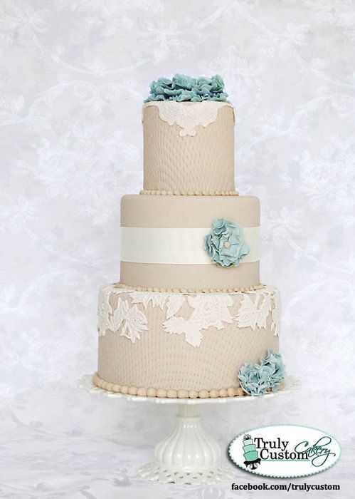 Wedding - Teal Vintage Cake 