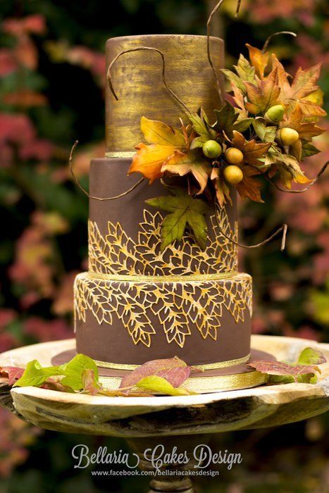زفاف - الخريف كعكة الزفاف