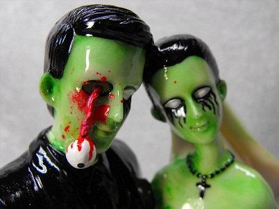 Wedding - Zombie Couple Day Of The Dead Style Wedding Cake Topper