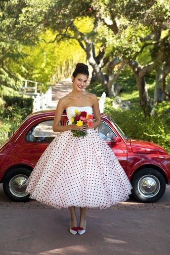 Wedding - 50's Red Polka Dot Wedding Dress 
