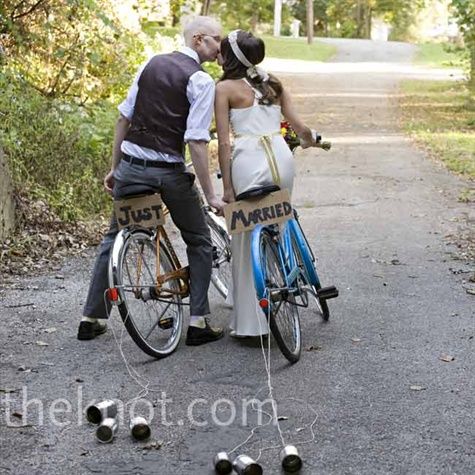 Hochzeit - Weinlese-Fahrrad - Paar