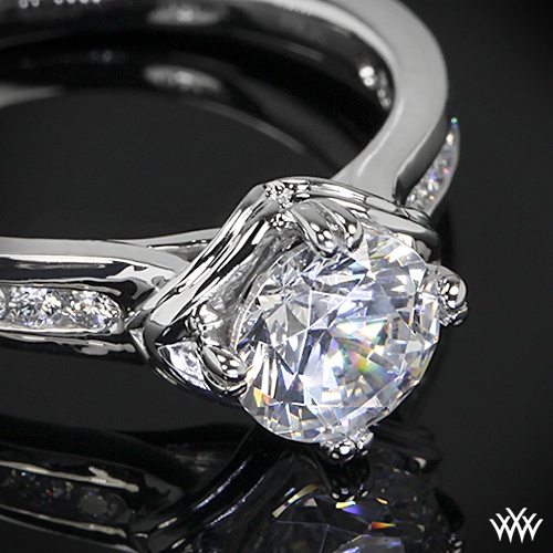 Hochzeit - 18k White Gold Ritani Moderne Channel-Set Diamant-Verlobungsring