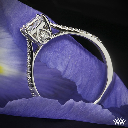 Mariage - 18k or blanc Vatche "Inara Pave" Anneau de fiançailles de diamant de diamants taille princesse